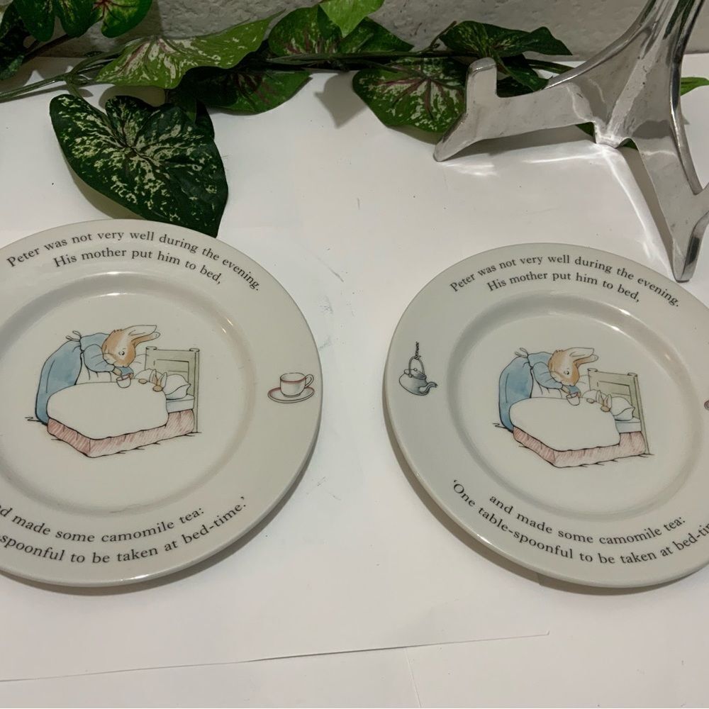 Peter Rabbit Nursery Child's Dish plates 7” Wedgwood 2 Pieces G4